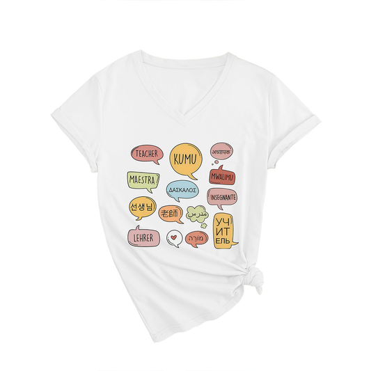 Women??¢s Teaching Tee ??V Neck Teacher Shirt_CWTTSL0478