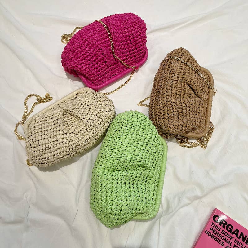 Weave a fashionable candy-colored clutch bag