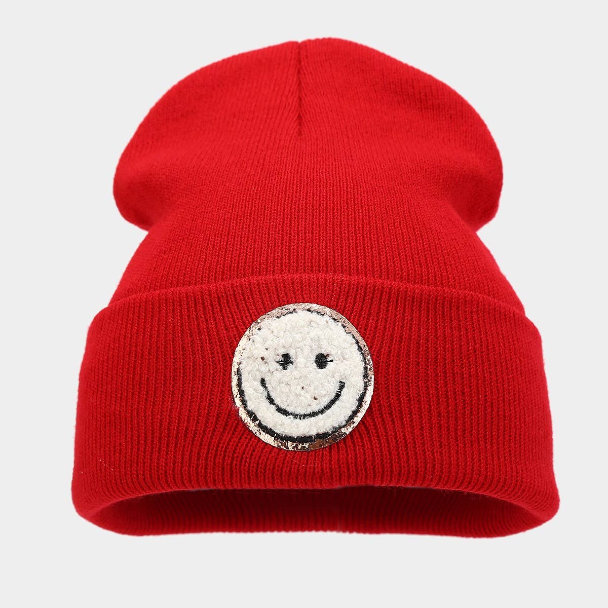WOOL HAT TRENDY BRAND KNITTED HAT  SMILEY FACE_CWAH2081
