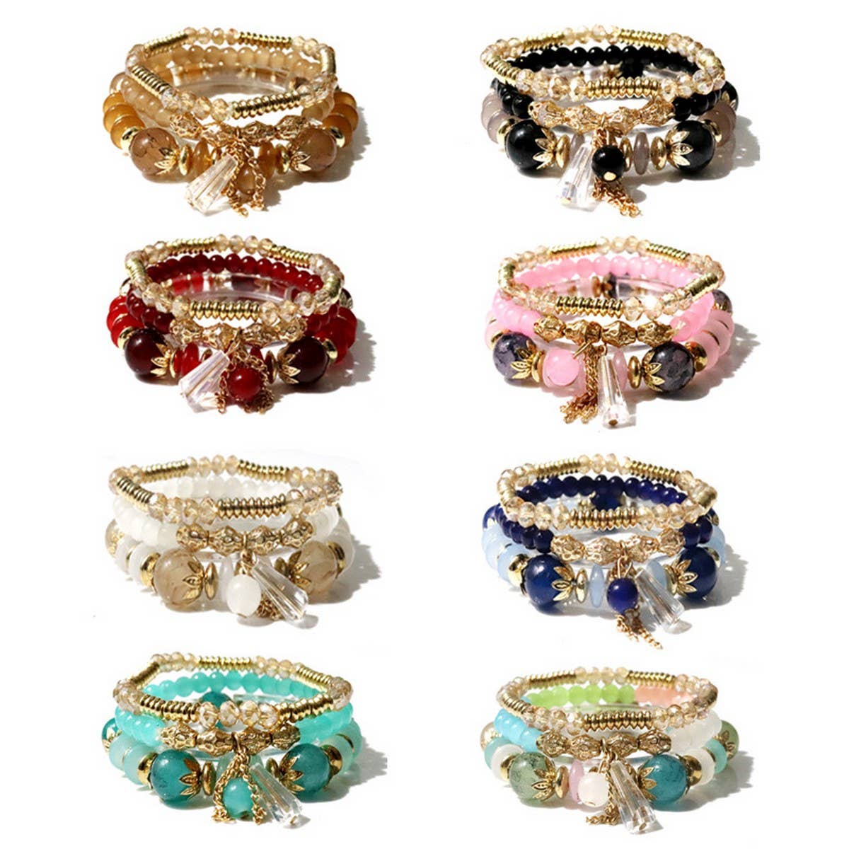 BOHEMIAN MULTI LAYERED CRYSTAL FASHION BRACELET_CWASC0699