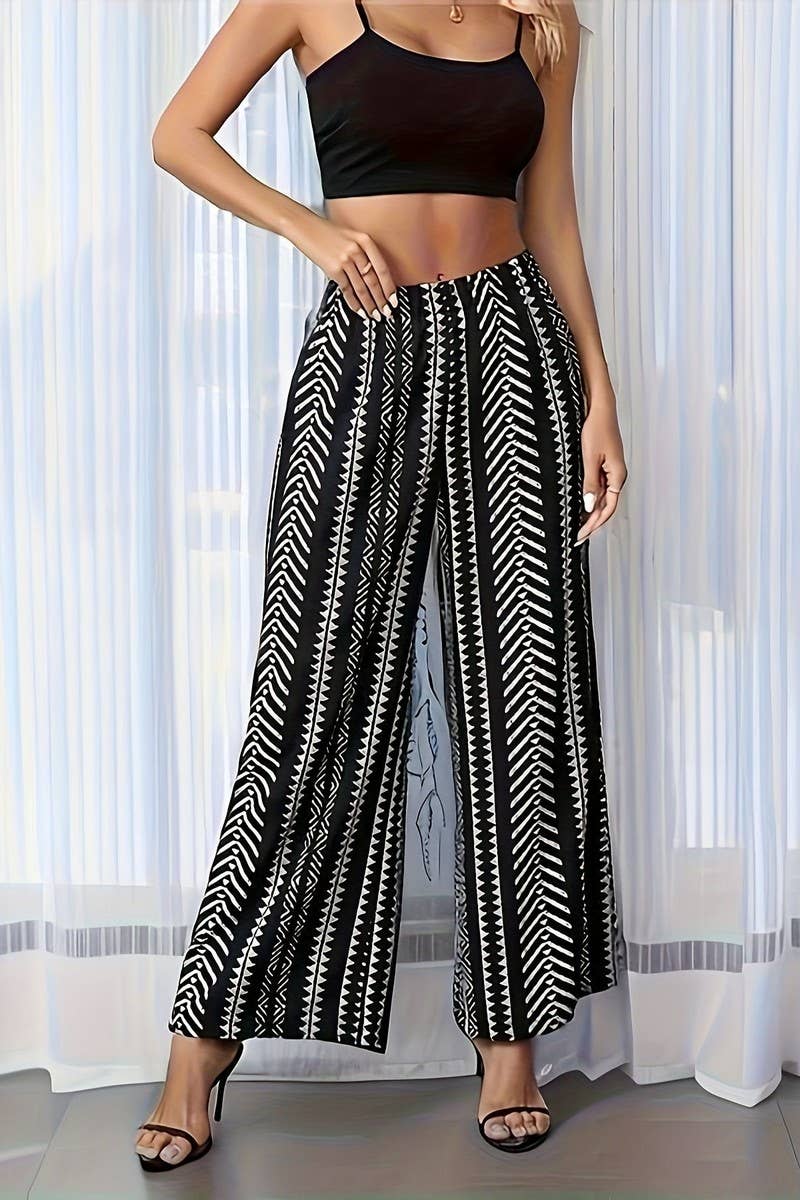 CWBLP1139_GEOMETRIC ELASTICATED STRAIGHT-LEG TROUSERS
