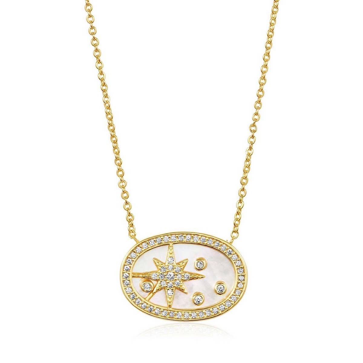 WOMEN'S OVAL LUCKY CHARM PENDANT NECKLACE