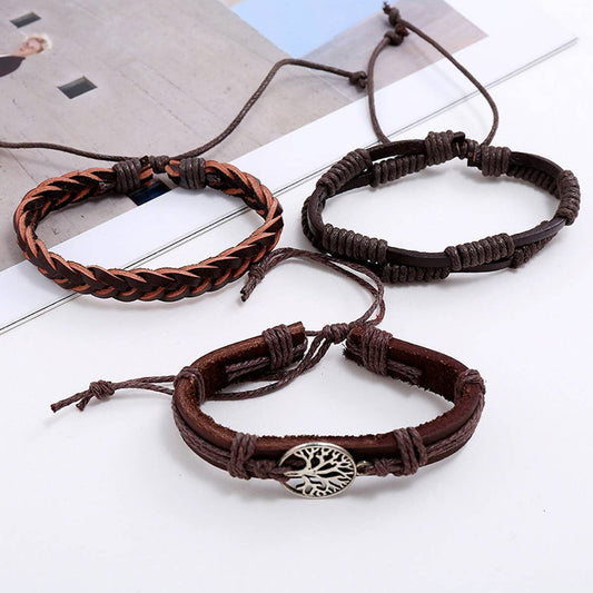 VINTAGE BRAIDED MEN'S LEATHER BRACELET