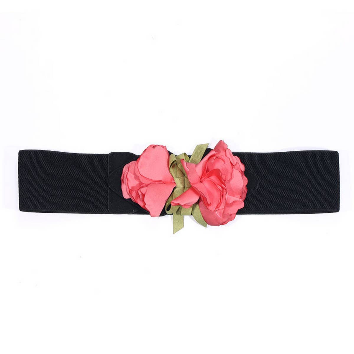 Floral Wide Elastic Waist Belt for Summer Dress