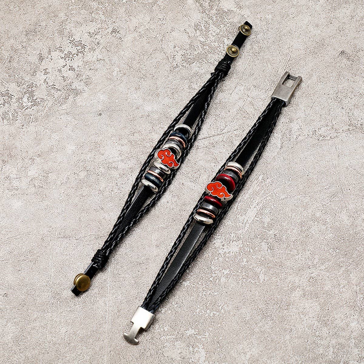 PERSONALIZED ANIME BRAIDED PUNK LEATHER BRACELET_CWMM4526