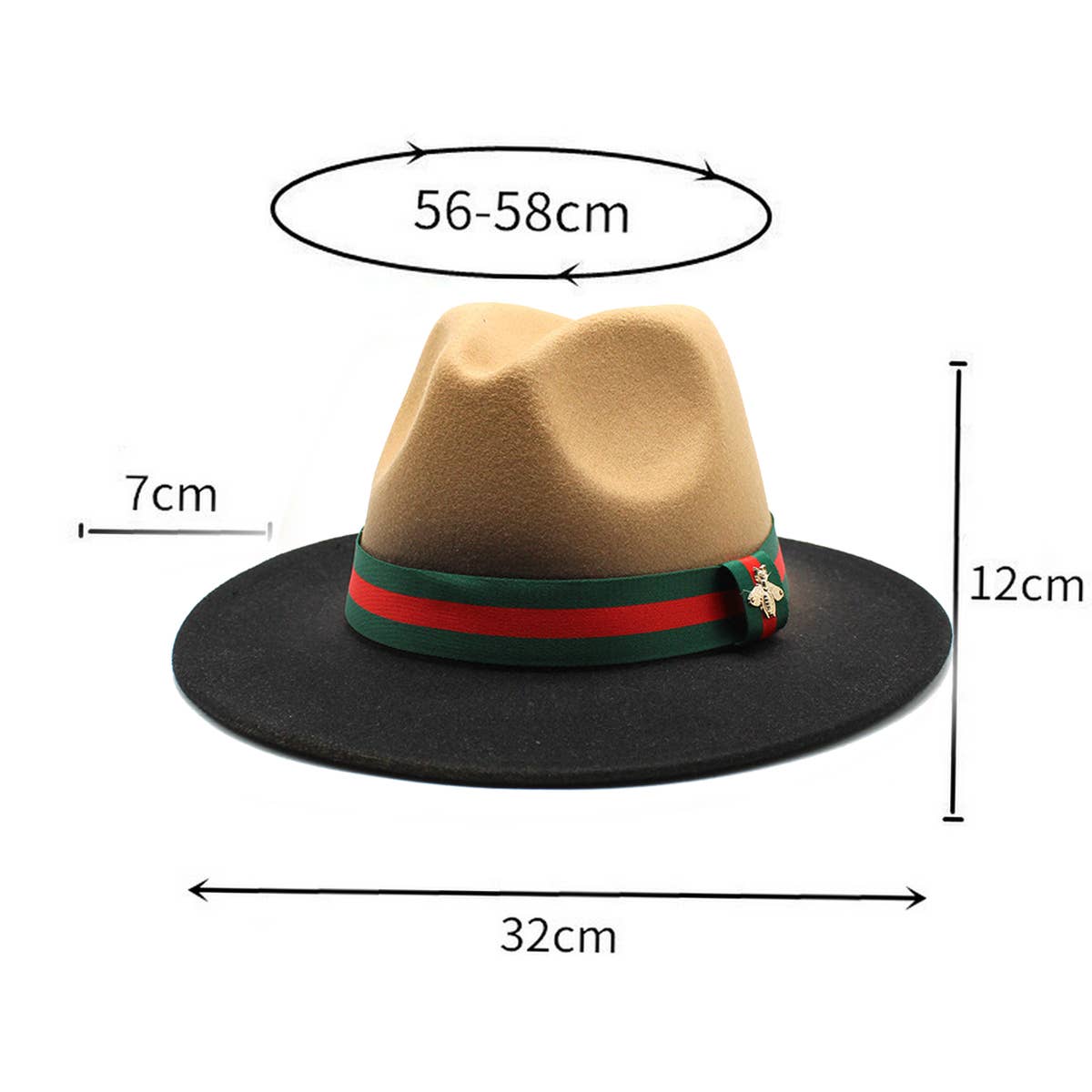 COLOUR MATCHING GRADIENT STRIPED RIBBON JAZZ HAT_CWAH0809