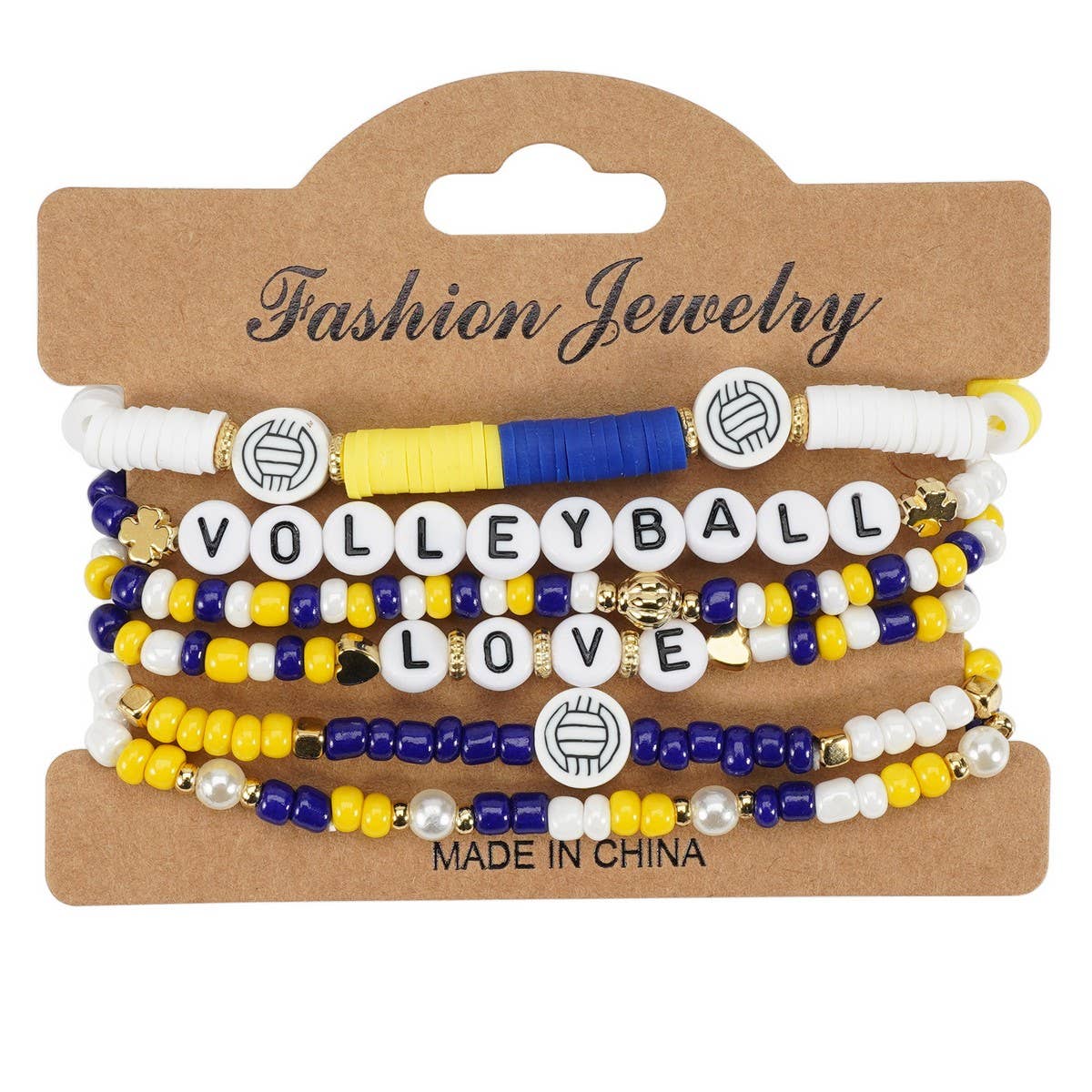 CWAJE05677_SPORTS BALL CHARM BEADED ELASTIC GAME BRACELET
