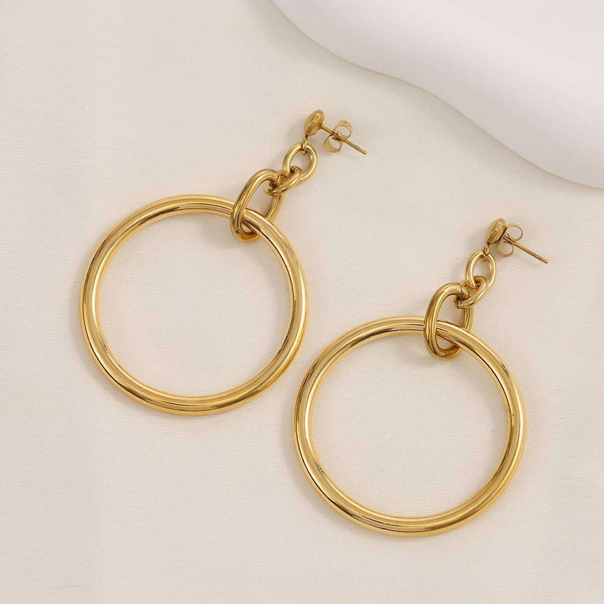 Creative 18K Steel Hollow Circle Geometric Earrings