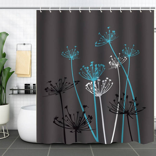 DANDELION FLOWER WATERPROOF SHOWER CURTAIN