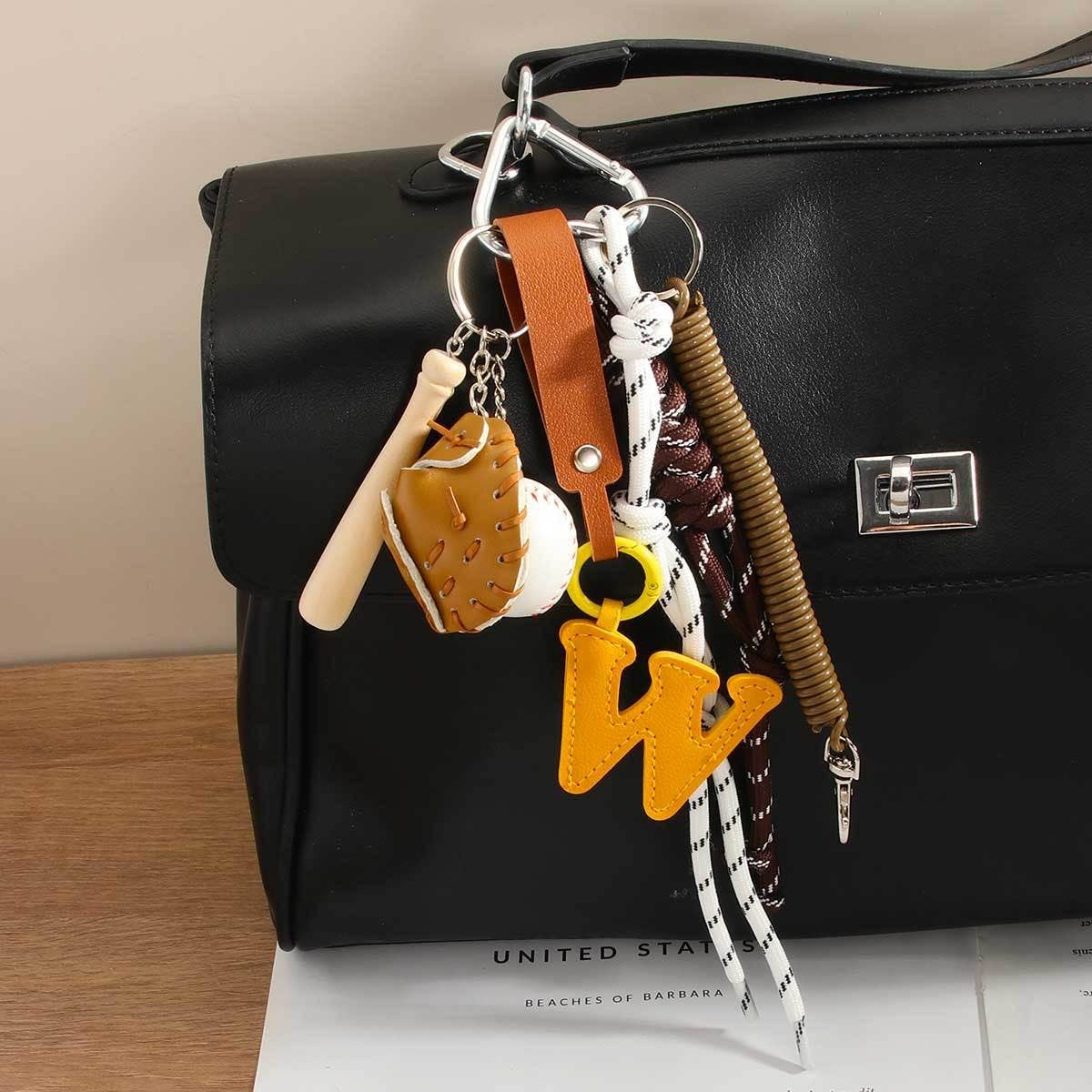 Cute Plush Bear Keychain with Bow & Photo Holder