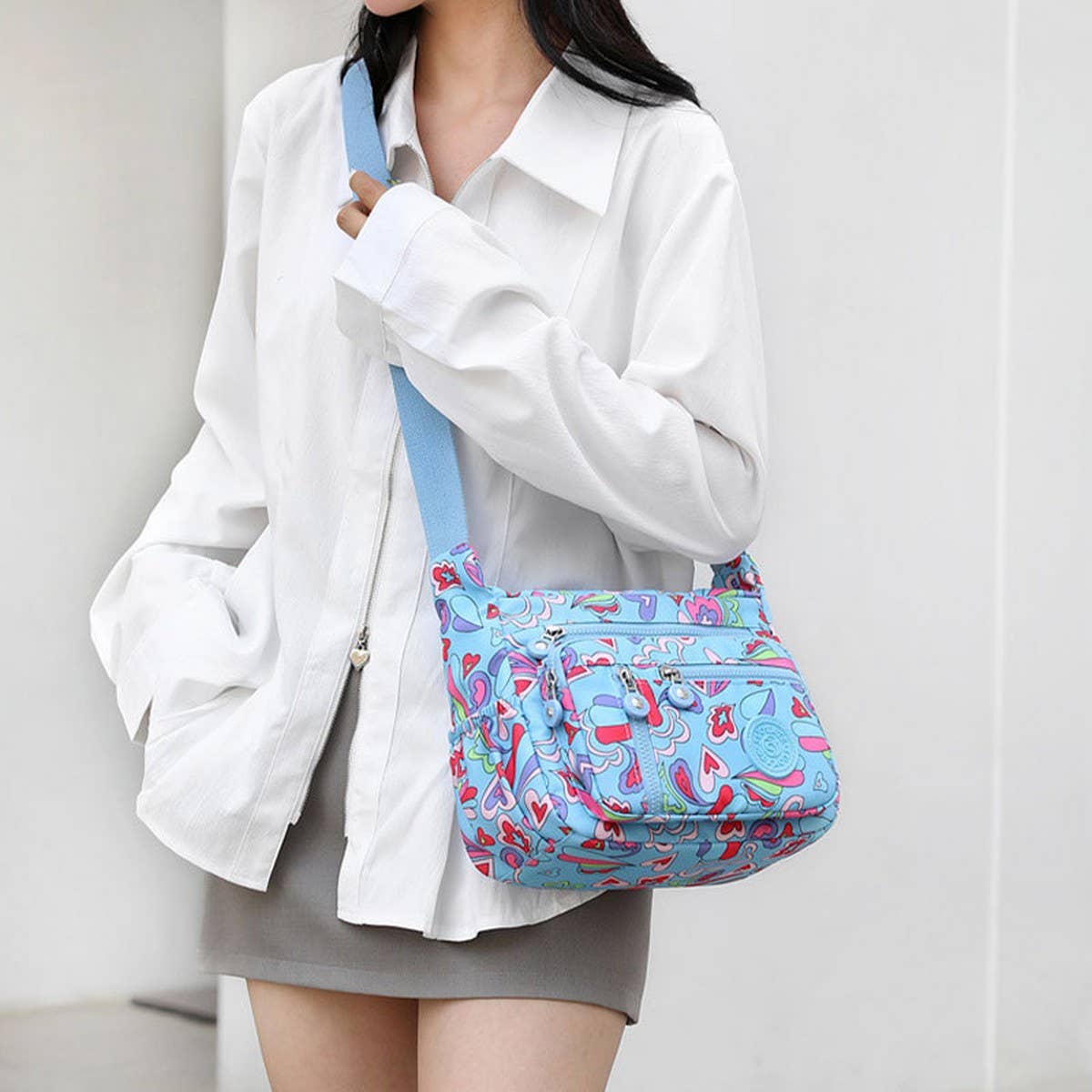 FASHION PRINTED NYLONCANVAS SHOULDER CROSSBODY BAG_CWASC1781