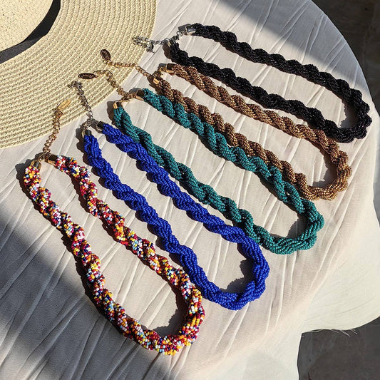 FASHIONABLE AND VERSATILE MIXED COLOR BEADED CHAIN_CWAJE1577