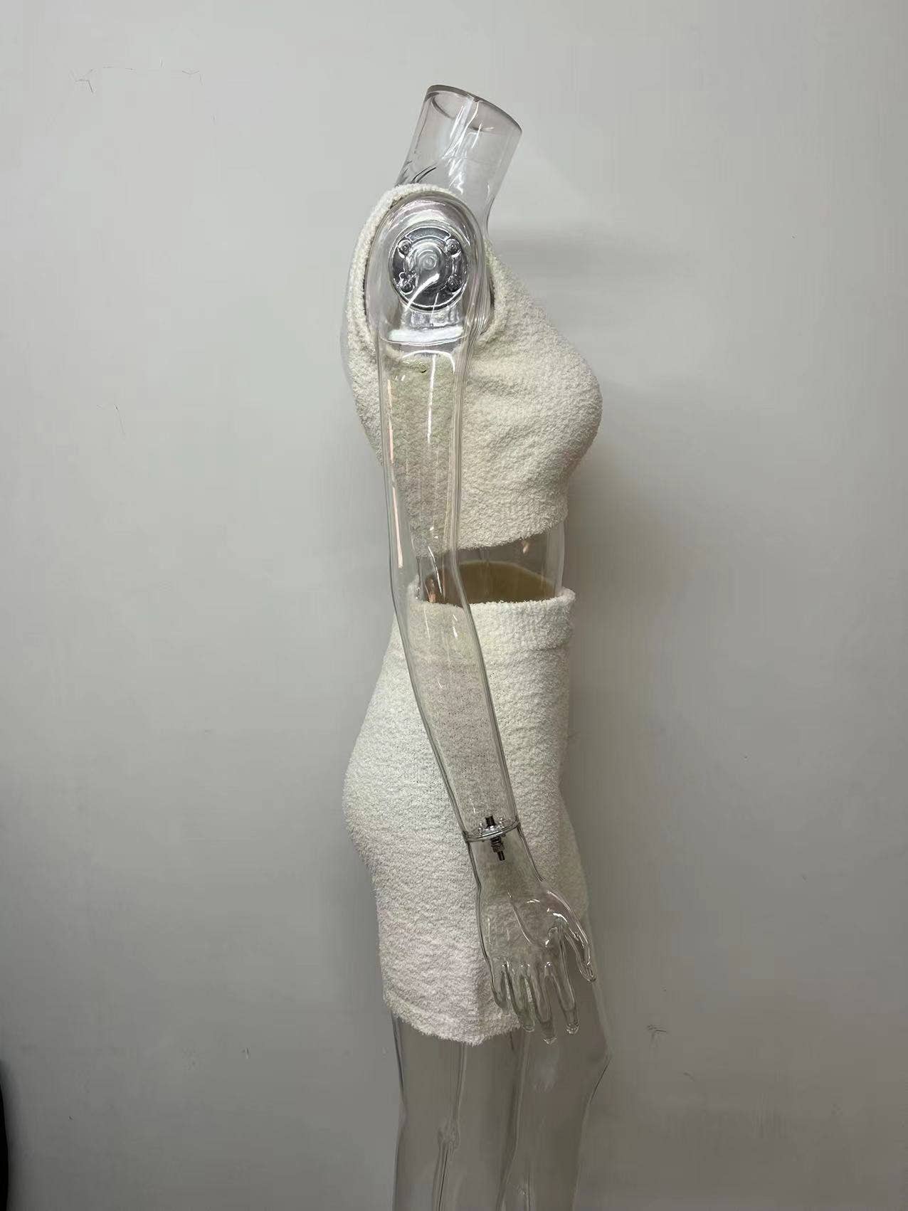 Plush V-neck sexy crop top and shorts set