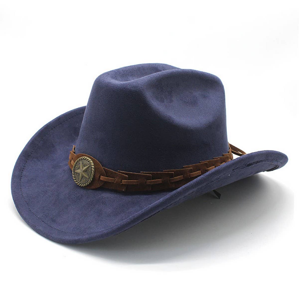 Faux Suede Felt Cowboy Hat Men's Classic Fedora_CWAH2510