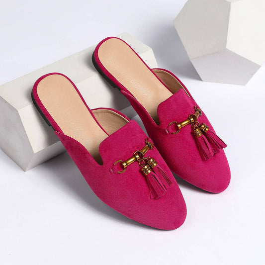 FASHION LARGE SIZE TASSEL ROUND HEAD MULES_CWSHF0036