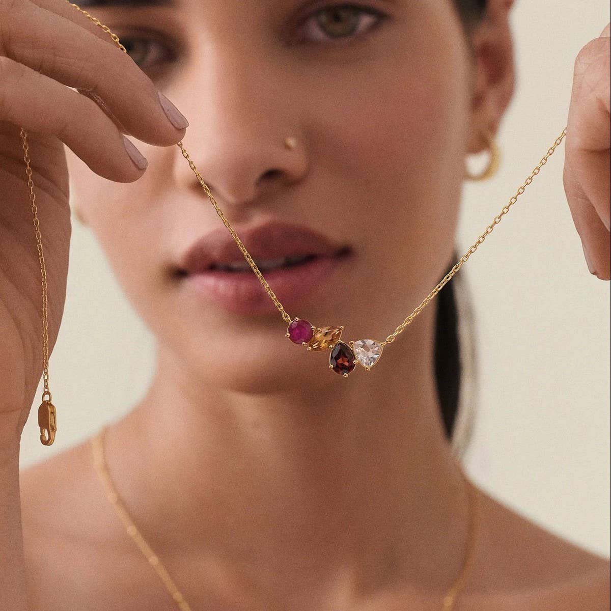 Ruby Zircon Choker Necklace ? Dainty Steel Glam