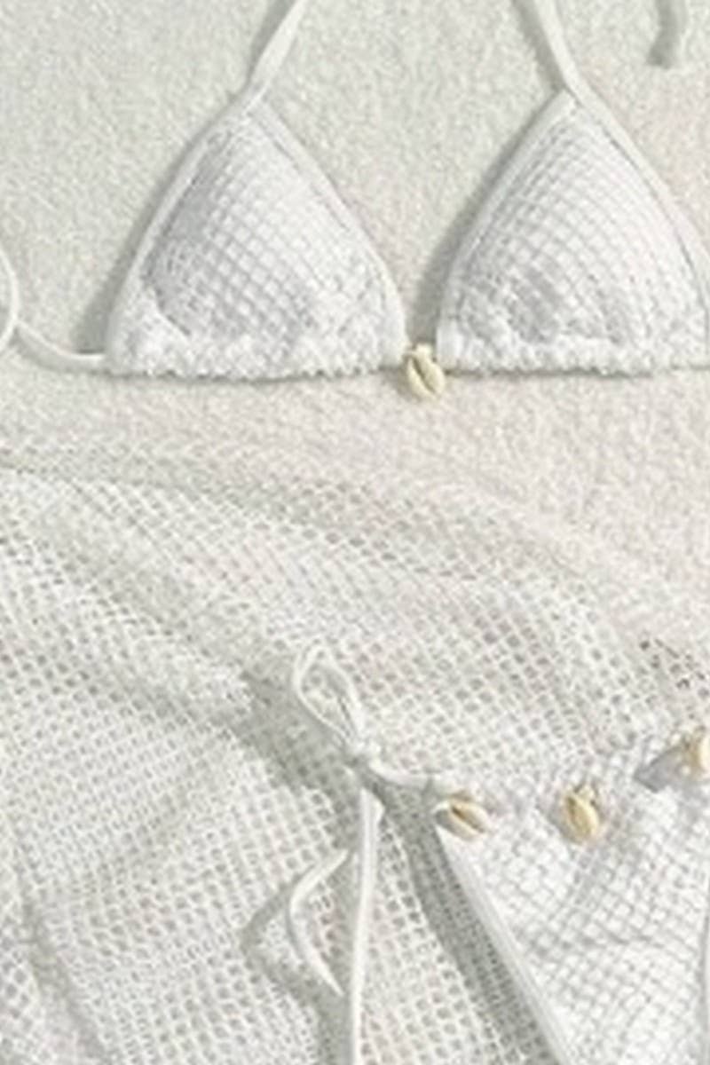 CWMW0869_SEXY LACE-UP MINI SWIMSUIT THREE-PIECE SET