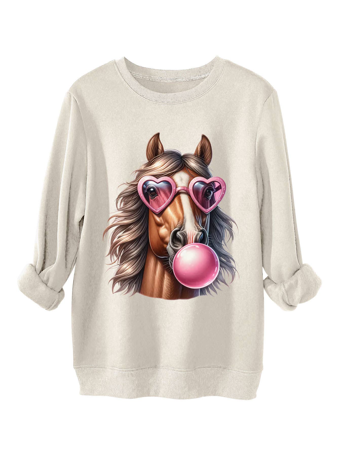 Horse head printed and thick thermal hoodie