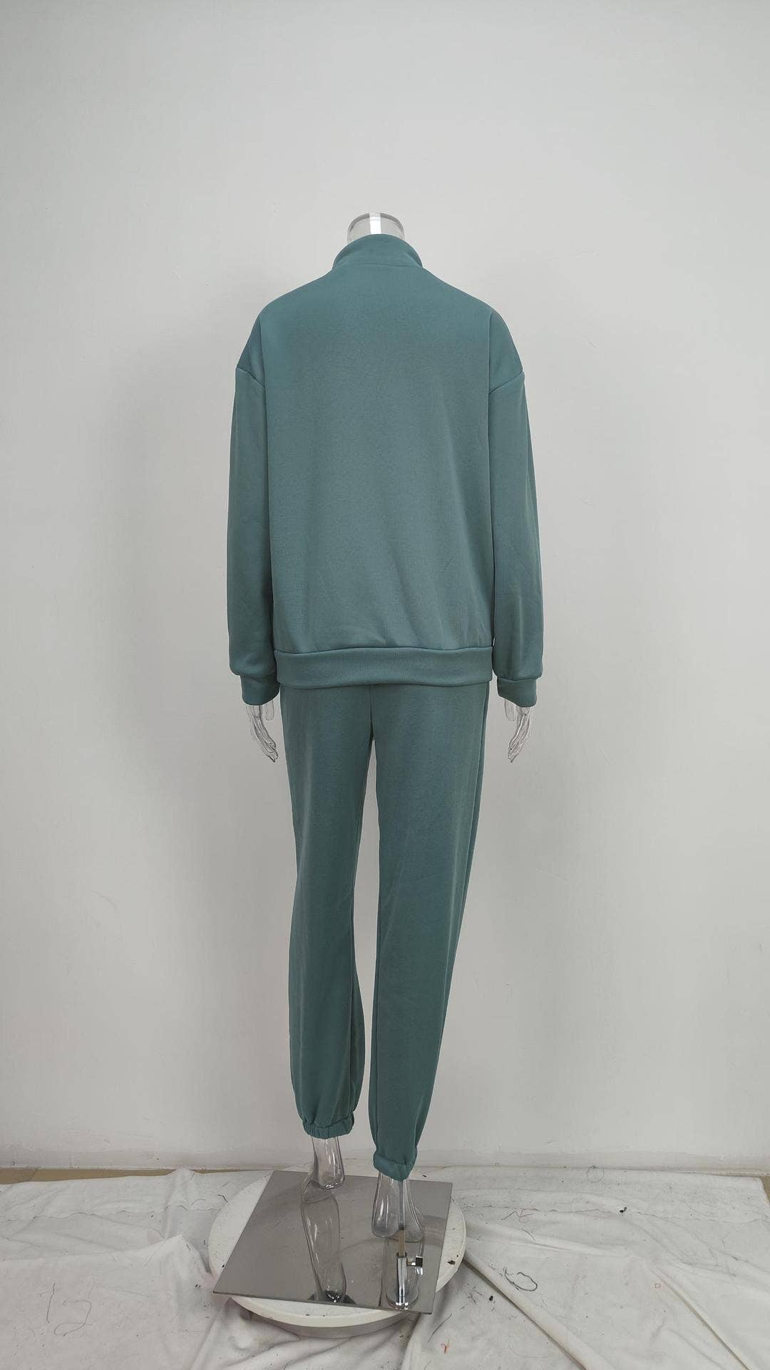 Two-piece zipper long-sleeved hoodie and trousers