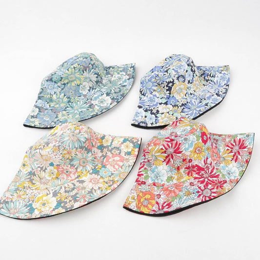 CWAH1507_FLORAL DESIGN REVERSIBLE COTTON BUCKET HAT