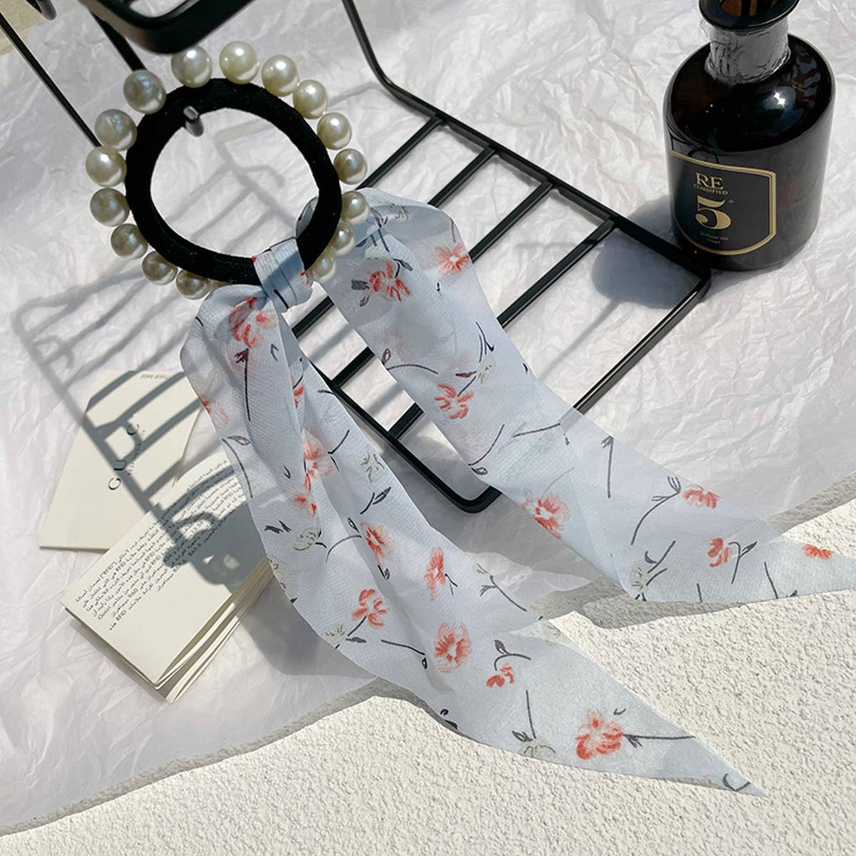 WOMEN PASTORAL STYLE RIBBON PEARL HAIRBAND_CWAHA0763