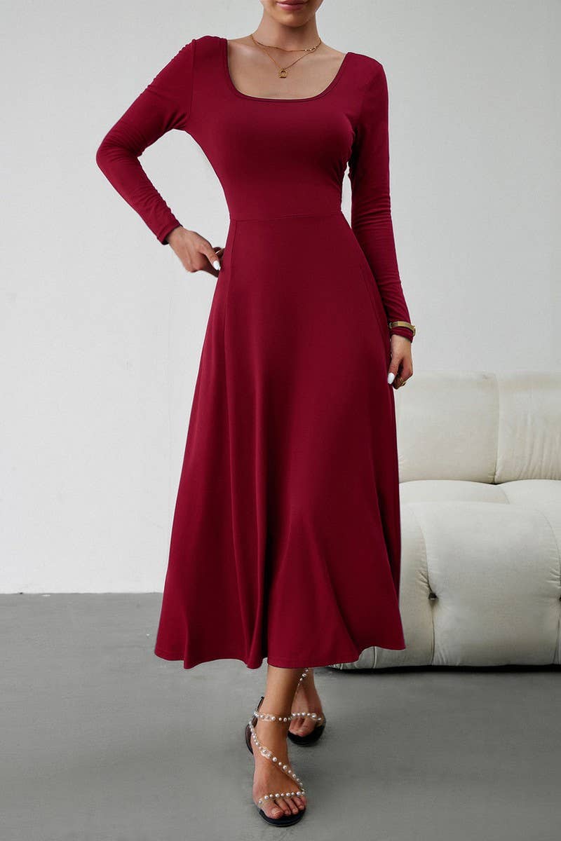 CWDMD1104_Sweetheart Neck Long Sleeve Maxi Evening Dress