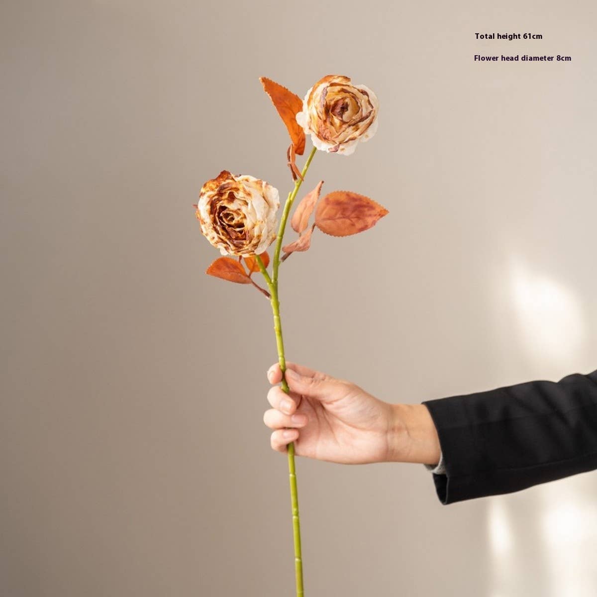 Ink-Styled Burnt Edge Rose Bouquet for Decor