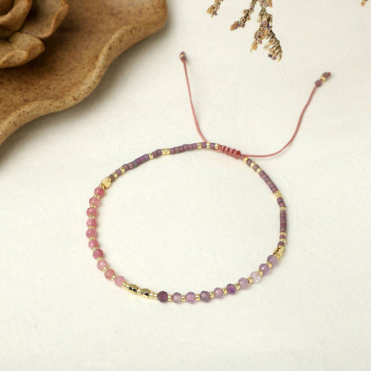 CWAJE4564_HAND WOVEN SEMI-PRECIOUS STONE BRACELET