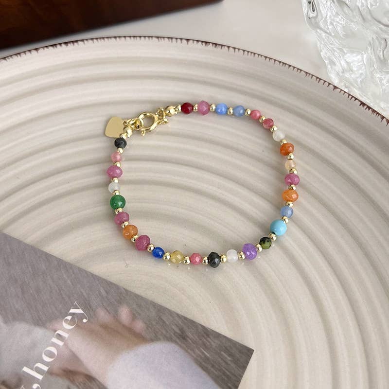 Personalized stone freshwater pearl bracelet