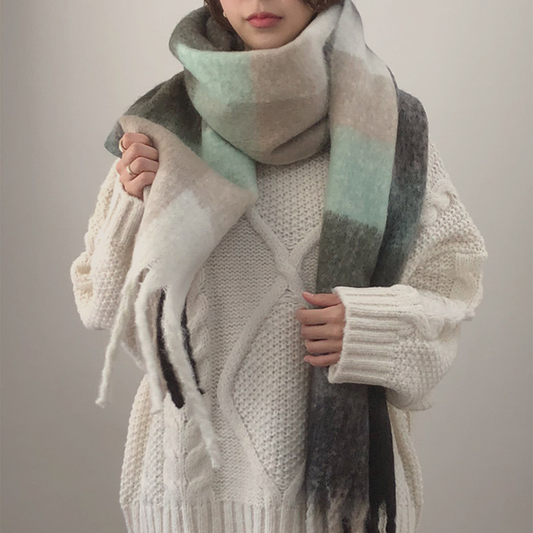 Colorful Tartan Scarf ? Cozy Thick Winter Wrap