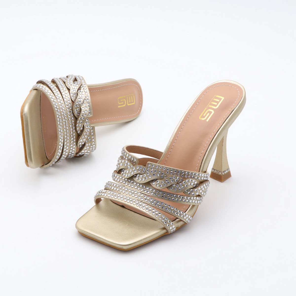 WOMEN VERSATILE RHINESTONE STRAP SANDALS