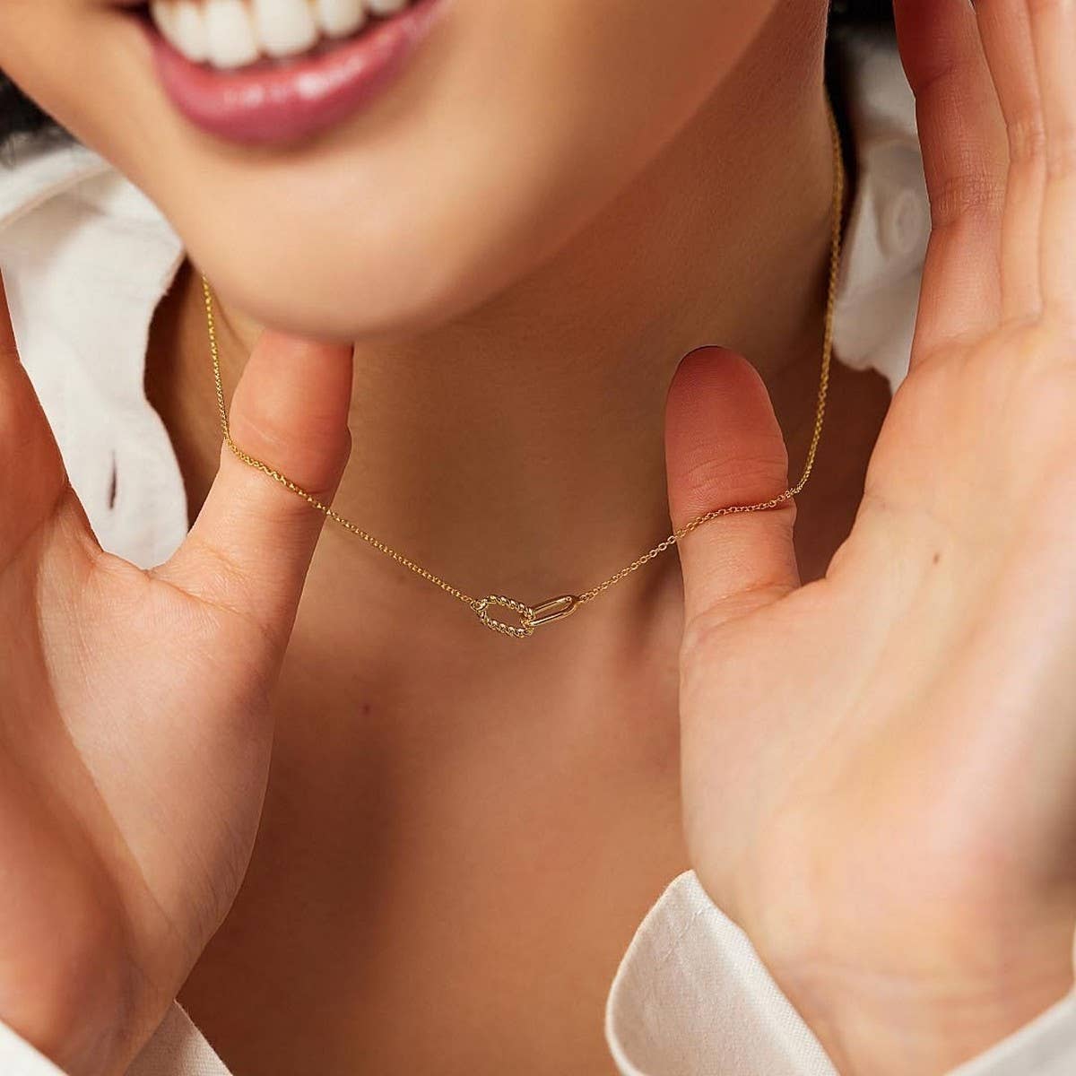 Fashionable design double circle necklace