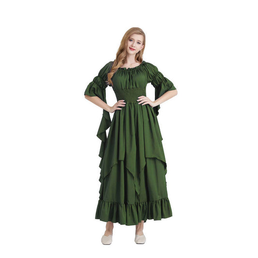 HALLOWEEN COSTUME SQUARE NECK TIED WAIST DRESS