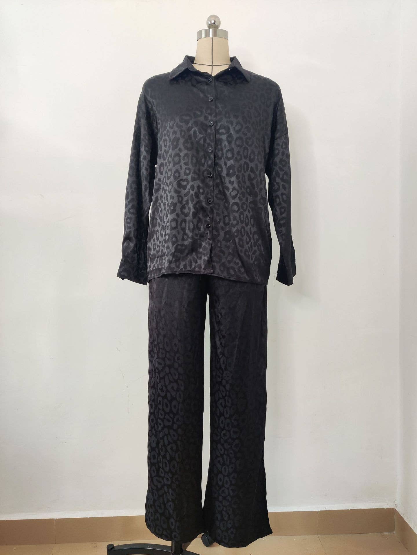 LONG SLEEVE LEOPARD PRINT FASHION WOMEN'S SUIT