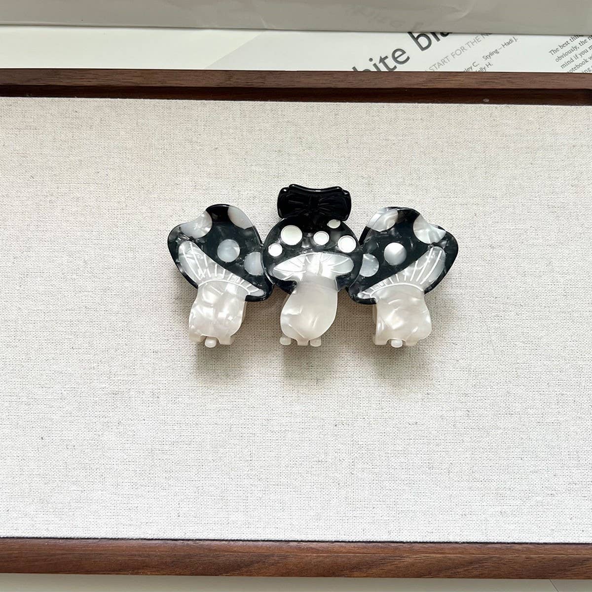 New Mushroom Bow Acetate Hair Clip for Cute Style