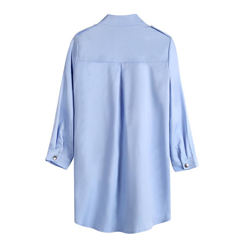 LAPEL CARDIGAN STYLE LONG SLEEVE TRENCH COAT