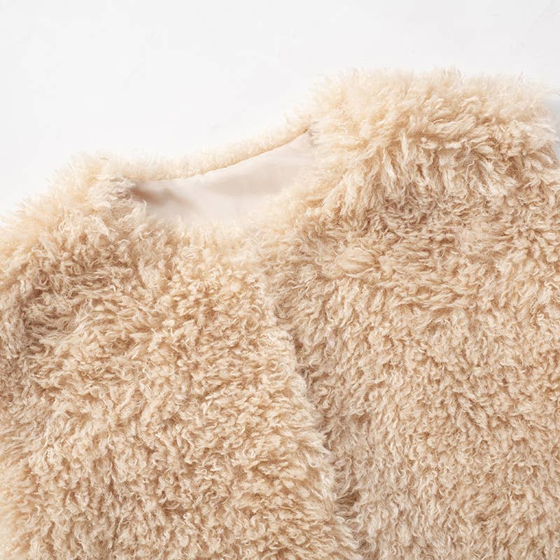 FASHION SOLID COLOR SLEEVELESS SHORT FURRY VEST