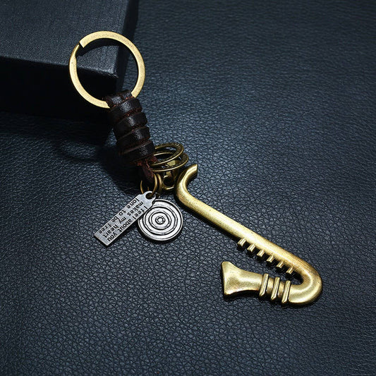 NEW COWHIDE ALLOY MUSICAL INSTRUMENT KEYCHAIN
