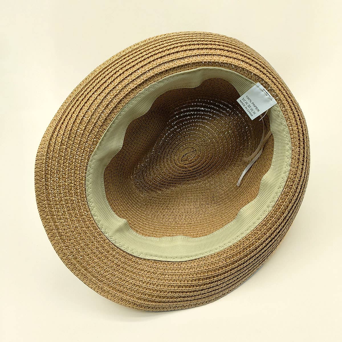 DANDY BELT SUMMER STRAW FEDORA HAT_CWAH0450