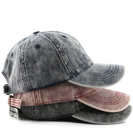 CWAH3214_VINTAGE SOLID COLOR DENIM VISOR BASEBALL CAP