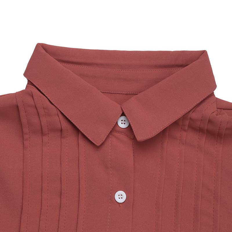 SOLID COLOR BASIC FASHION BUTTON-DOWN SHIRT