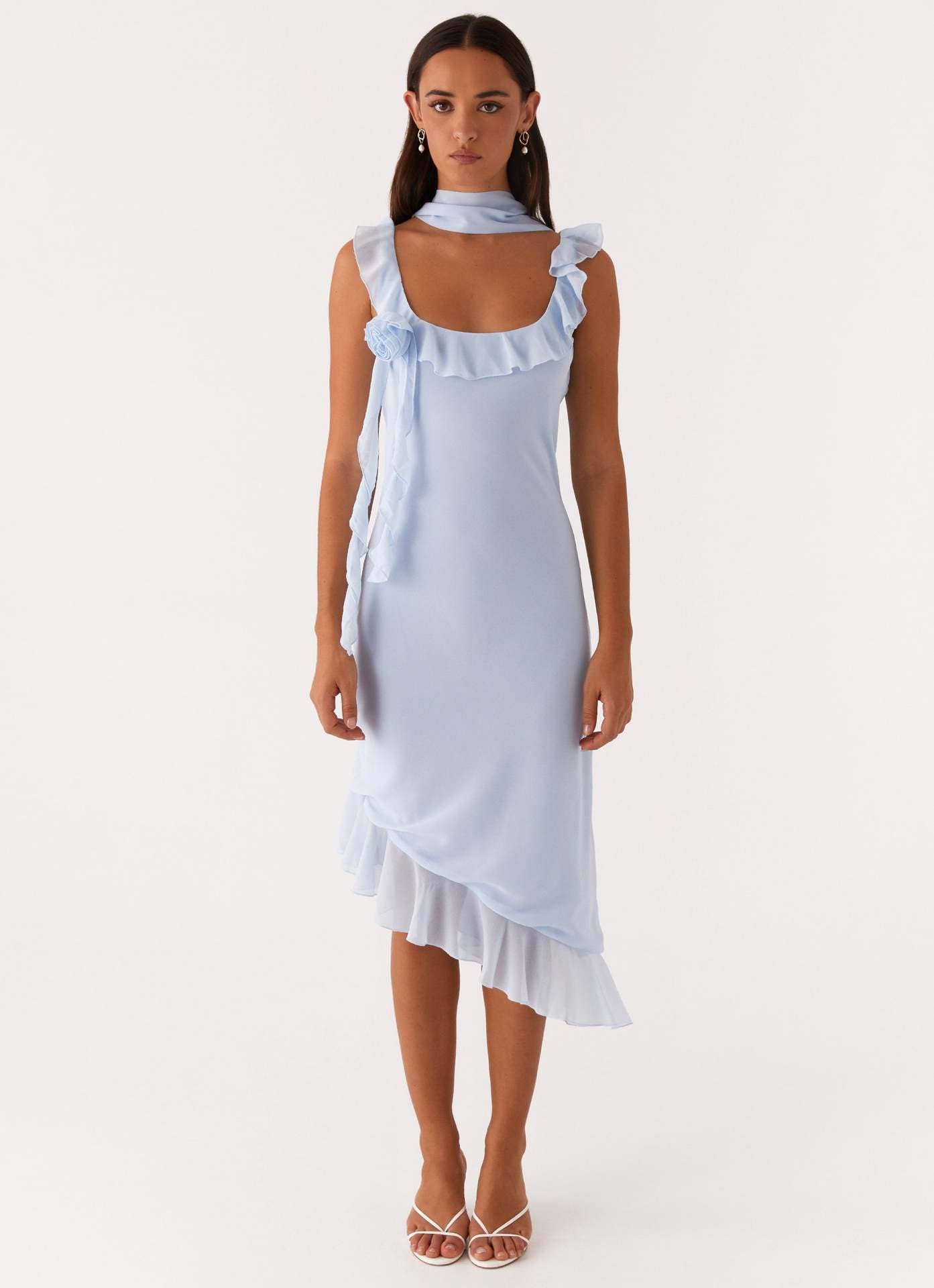 Fitted neck Sexy patchwork chiffon halter dress