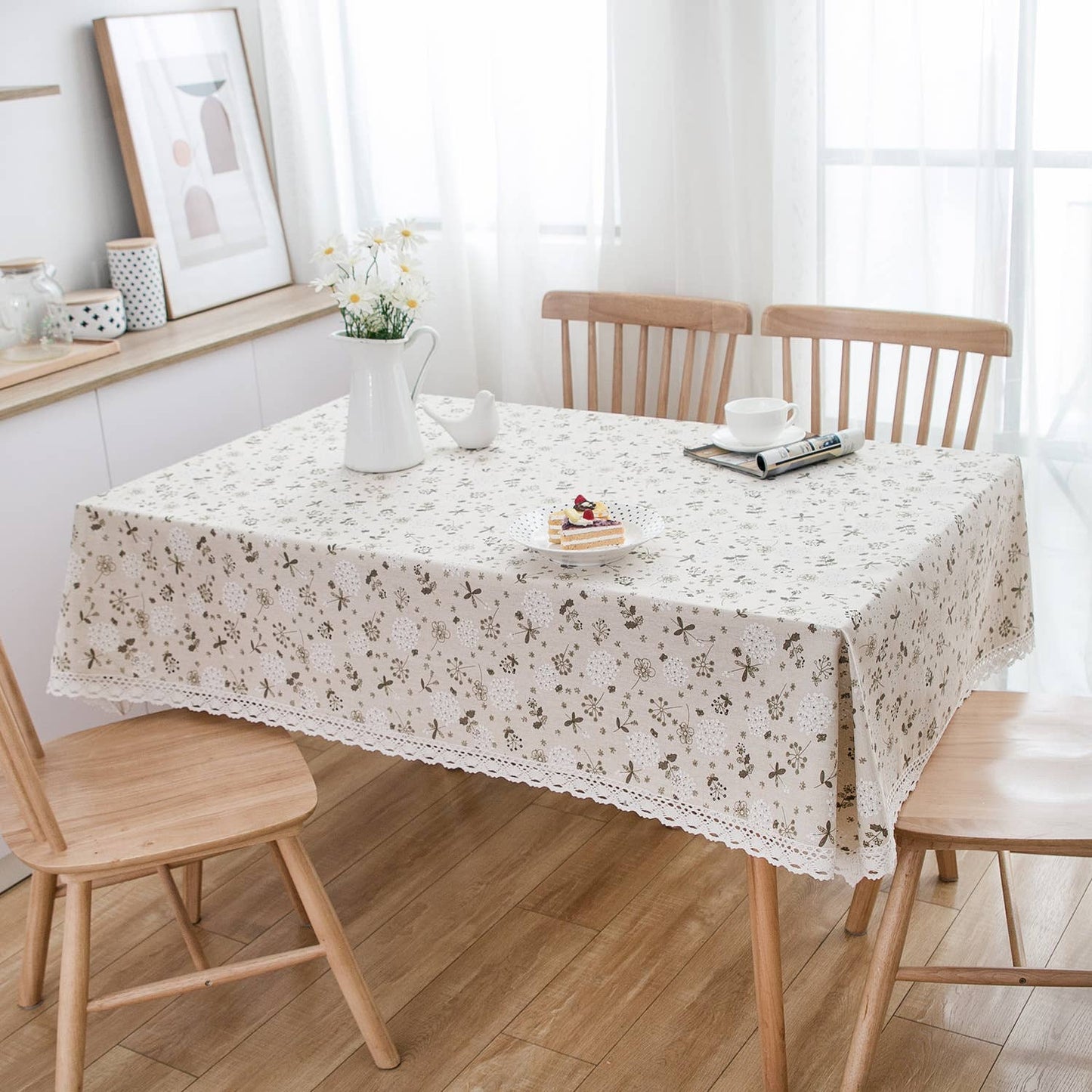 LACE DETAILED MULTI PATTERN TABLECLOTH