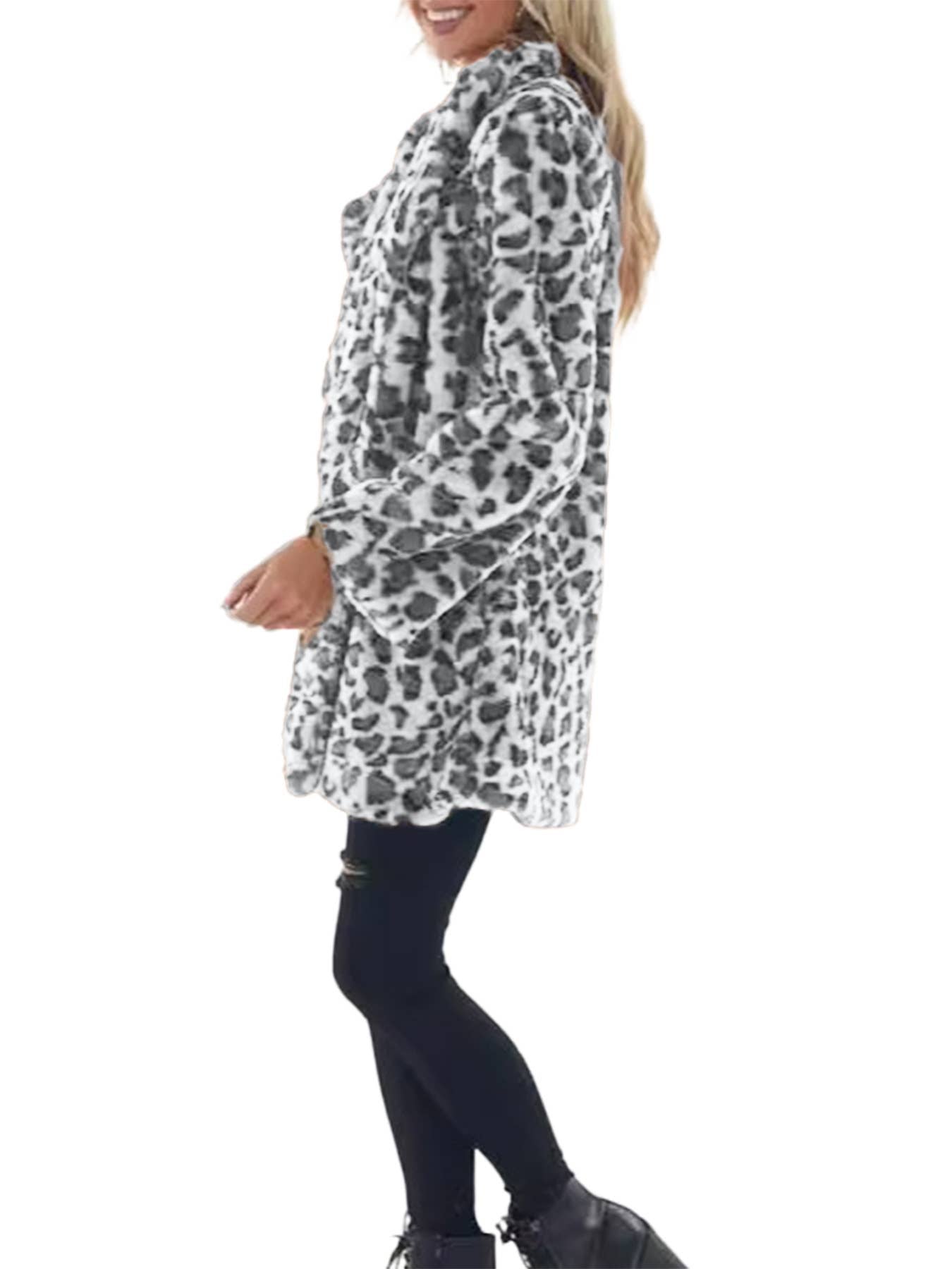 STYLISH FAUX FUR COAT WITH BAGGY FUR POCKETS