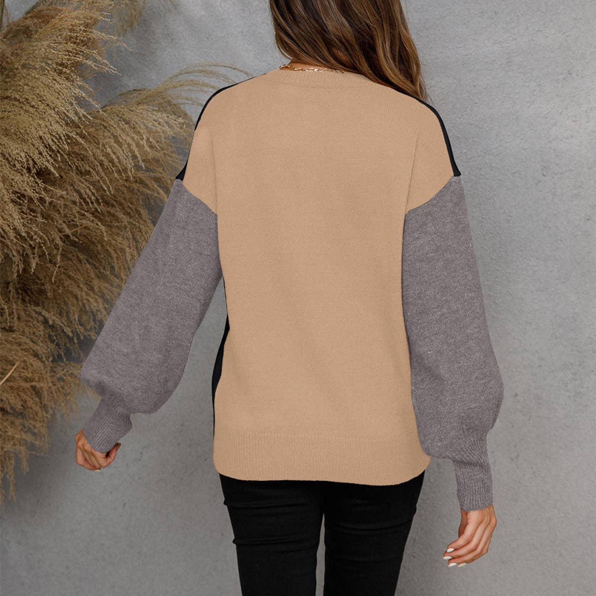 V-NECK PULLOVER LONG-SLEEVED SWEATER