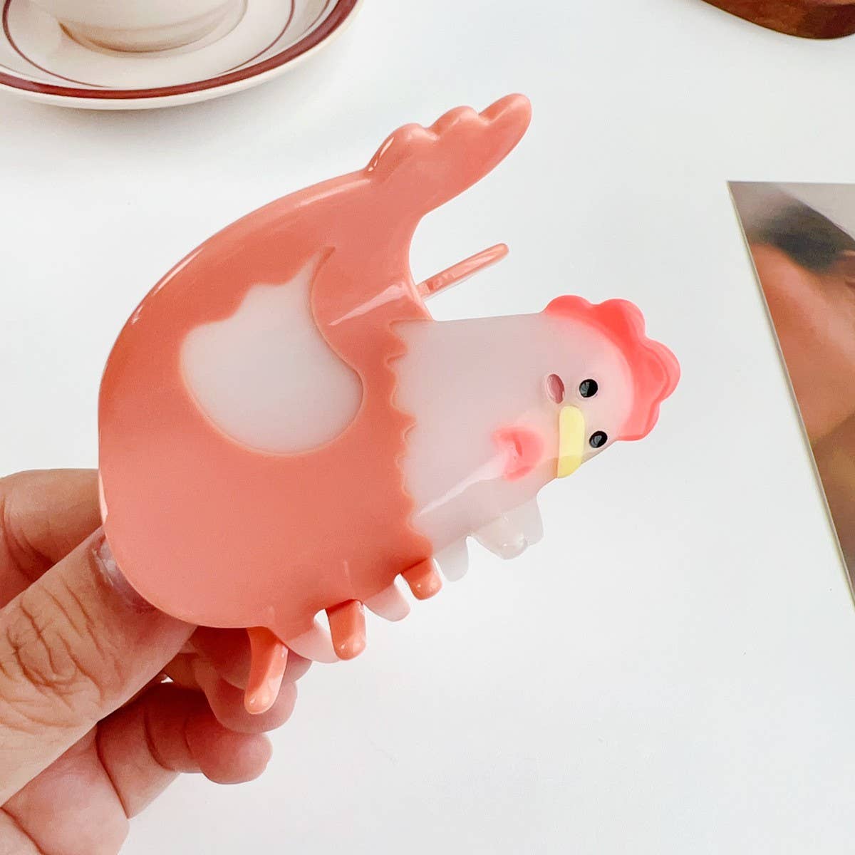 Fun Animal Patchwork Hair Claw - Cute Pig Cow Clip_CWAHA1493