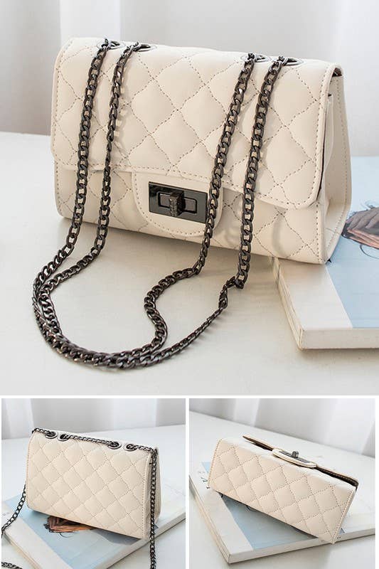 DIAMOND PATTERN QUILTED PURSE SHOULDER BAG_CWAB007-B20331