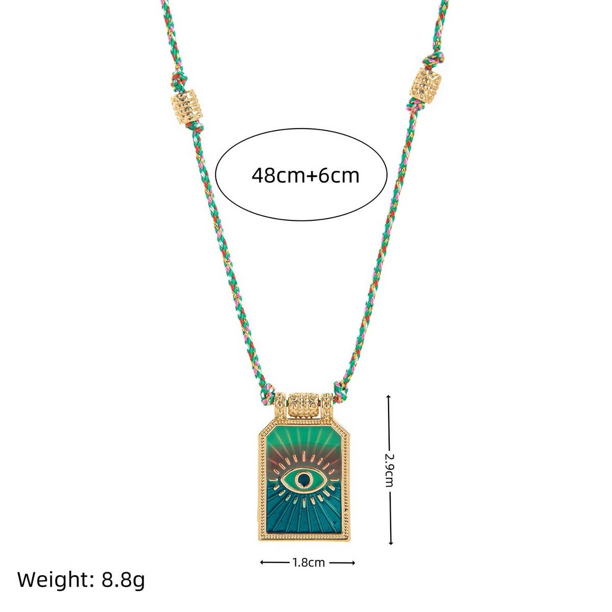 FASHIONABLE AND SIMPLE COLORFUL PENDANT NECKLACE_CWMM3915