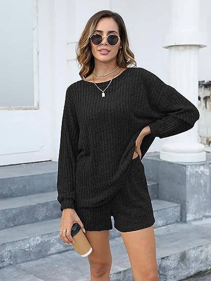 LONG-SLEEVED SHORTS LOOSE CASUAL LOUNGEWEAR SET