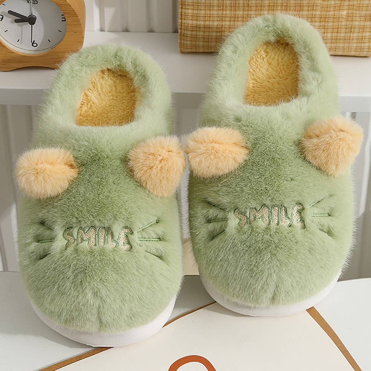 CUTE CAT ANIMAL WARM HOUSE SLIPPERS FUZZY SLIPPER